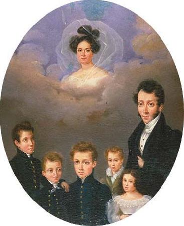 unknow artist Creole Family Mourning Portrait, New Orleans oil painting image